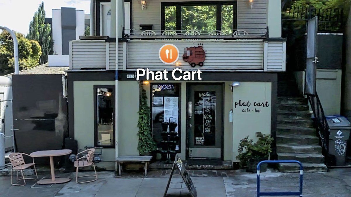 The Phat Cart cafe & bar storefront in Downtown Portland's PSU district