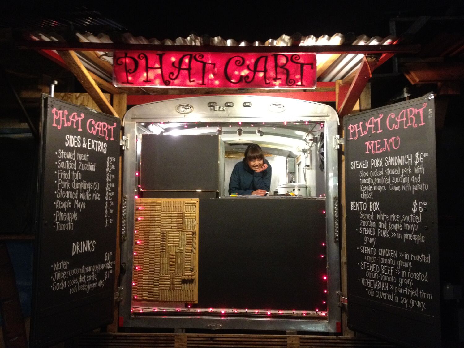 Original Phat Cart food cart the night before opening